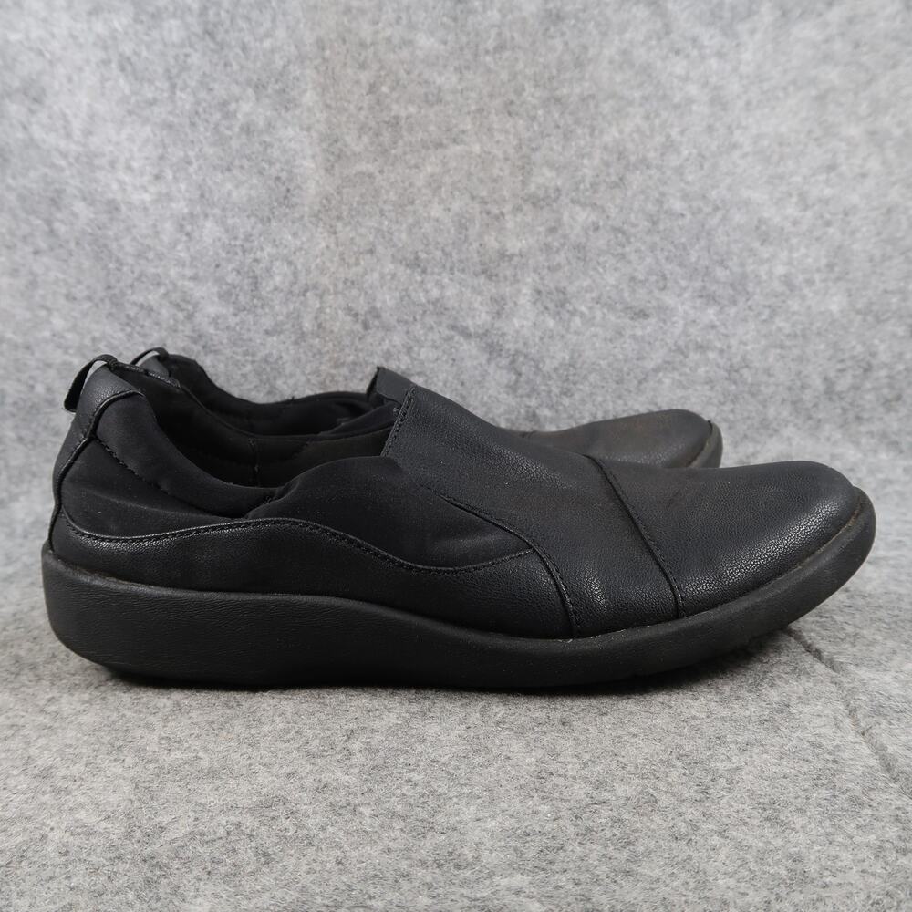 Clarks Shoes Womens 10 W Slip On Cloudsteppers Loafers Comfort Casual Cushion